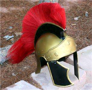 GRAECO ROMAN SOLDIER Legionaire Centurion STEEL HELMET ARMOR with RED 