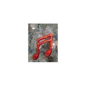  Red & Gold Jeweled Sixteenth Note Music Note Christmas 