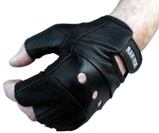 LEATHER FINGERLESS GLOVES CYCLING DRIVING SHOOTING USE  