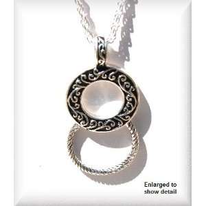   Etched Circle Brighten Inspired Silver Lanyard 093