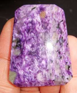 Russian Purple Charoite Crystal Pendant Cab 45mm  