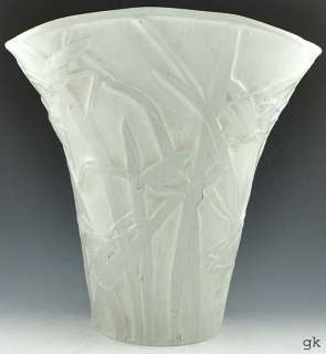 Nice Large Phoenix Glass Vase Grasshopper/Locust Design  