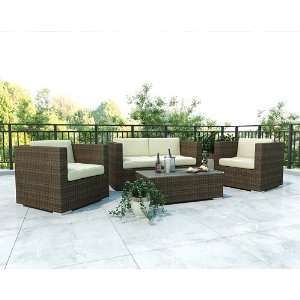   Sonax PT 501 Russet Brown 4 Piece Patio Lounge Set Furniture & Decor