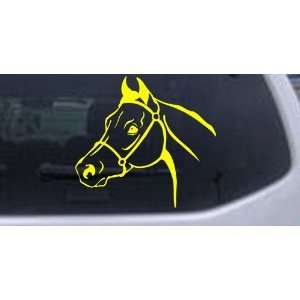 Horse Head Animals Car Window Wall Laptop Decal Sticker    Yellow 6in 