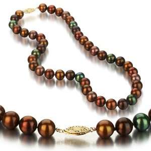   Chocolate Freshwater Cultured Pearl Necklace AA+ Quality Pearls, 18