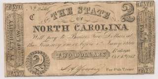 The State of NORTH CAROLINA $2 TWO DOLLARS Fine  