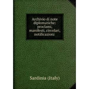   , manifesti, circolari, notificazioni . Sardinia (Italy) Books