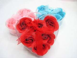 6pcs Gift Colors Flower Bath Body Soaps Soap Rose Petal  