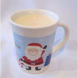 Hand Poured Round Cup 4.25x3.5 Soy Wax Candle, Santa Christmas, Lime 