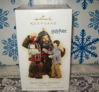   HAPPY BIRTHDAY HARRY POTTER 2009 CHRISTMAS ORNAMENTS OWL HEDWIG HAGRID