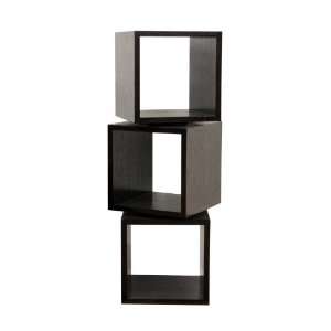 Baxton Studio Judson Modern Rotating Cube Display Shelf, Dark Brown 