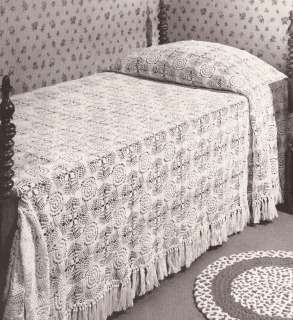 Vintage Popcorn Crochet MOTIF PATTERN BLOCK Bedspread  