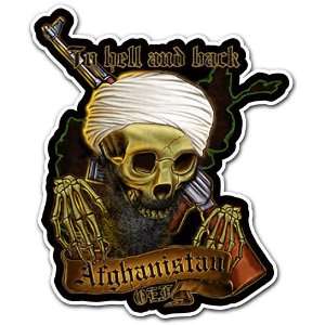 Afghanistan Skull Soldier To Hell and Back Car Bumper Sticker Decal 5 