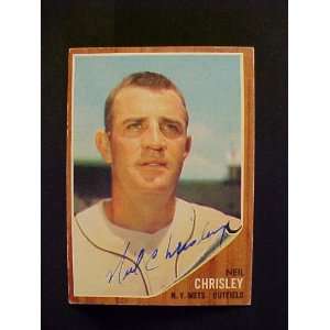  Neil Chrisley New York Mets #308 1962 Topps Autographed 