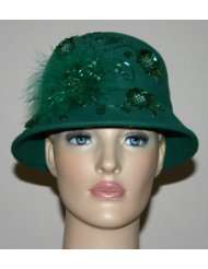 Flapper Hat Edwardian Hat Church Hat Mademoiselle Sophia Emerald 