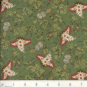  45 Wide Romantic Legacy Ditzy Floral Green Fabric By The 