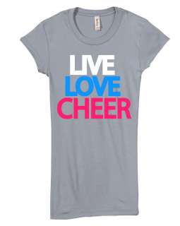 Live Love Cheer Cheering Juniors Slim Fit T shirt Gift  