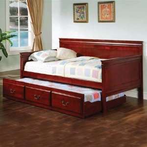  Casey Trundle Daybed in Cherry Finish by Coaster