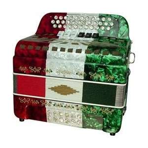  SofiaMari SofiaMari two tone accordion (Red,White,Green Fa 