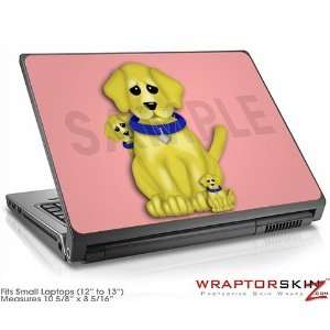  Small Laptop Skin   Puppy Dogs on Pink by WraptorSkinz 
