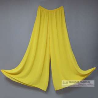Chiffon Palazzo Pants Slacks Split Skirt XS~3XL #GF433  