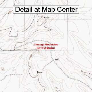 USGS Topographic Quadrangle Map   Cienega Mountains, Texas (Folded 