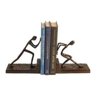   Bookend Set Cast Aluminum Book Shelf Home Art Deco