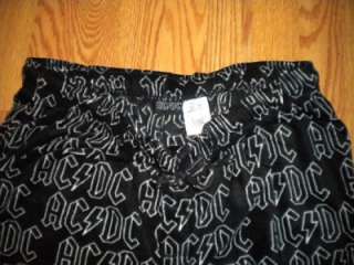 NWT Mens AC/DC Rock Band Black Fleece Pajama Sleep LOUNGE PANTS  