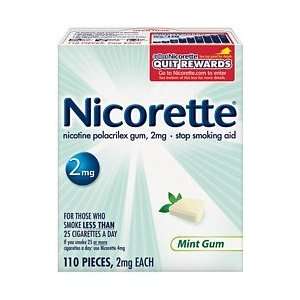  Nicorette Smoking Cessation Gum 2mg Starter Kit Mint 110 