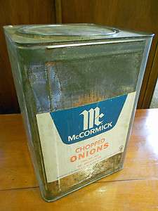 Vintage Large 15 lb McCormick Chopped Onions Tin Container  