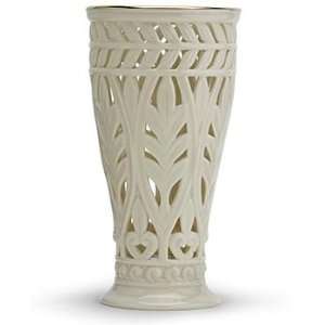 Lenox Classic Gold Banded Ivory China Pierced Acanthus Vase  