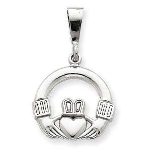  Claddagh Charm in 14k White Gold Jewelry