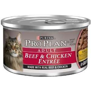 Pro Plan Canned Cat Food, Senior Ground Chicken and Beef Entrée, 3 