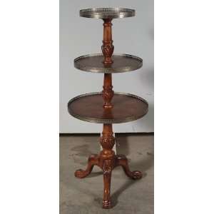  Burl 3 Tier Display Table 22 x 52 Round Accent New 