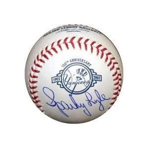  Sparky Lyle autographed New York Yankees 100th Anniversary 