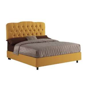  Skyline Furniture Tufted Bed in Shantung Aztec Gold 