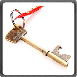 Copper Red Key Shaped Metal Bottle Opener Cilp Keychain  