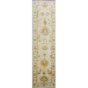 Hand Knotted Runner 3 X 12 Wool Turkish Oushak Rug H1537   Actual 2 