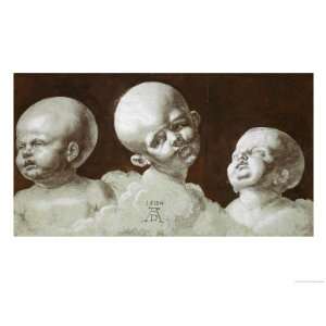  Studies of Heads, 1506, Drawing Giclee Poster Print by 