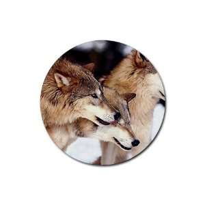  Wolf Pack Round Rubber Coaster set 4 pack Great Gift Idea 