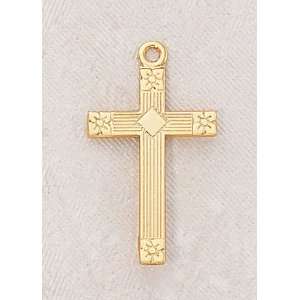  Gold over Sterling Cross Necklace Christian Faith Fashion 
