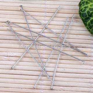 500P Silver Plated Flat Head Pin Jewelry Findings 50MM  