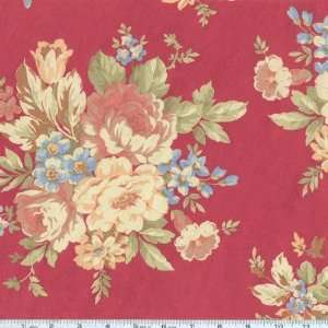  58 Wide Moleskin Floral Crimson Fabric By The Yard Arts 
