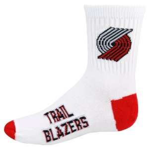 NBA Portland Trail Blazers Youth White Team Logo Crew Socks  