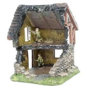    25mm Two Story Stone Ruined Cottage Miniature Terrain Toys & Games