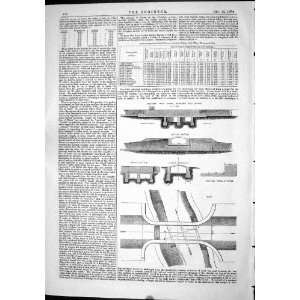   1874 Aquaduct Stone Girders Paving Sewers Diagram Plan