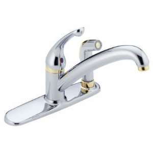  Delta 380 CBWF Chrome & Brass Kitchen Faucet w/ Spray 