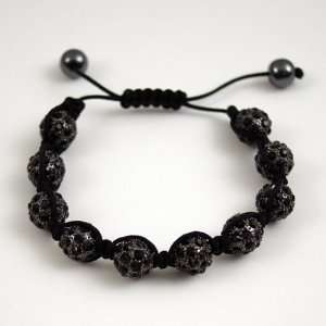  Sista Jewelry Shamballa Bracelet Black Nickel Crystal 10 
