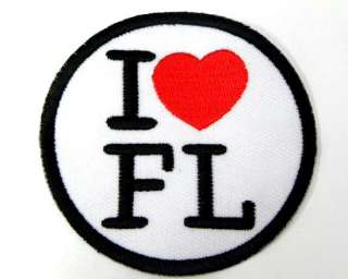 LOVE FLORIDA SIGN DOT IRON ON PATCH EMBROIDERED I182  