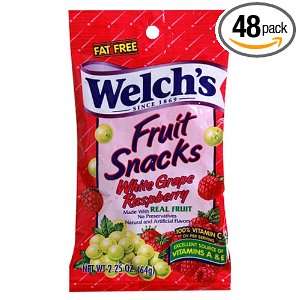 Welchs Fruit Snacks, White GrapeRaspberry, 2.25 Ounce Pouches (Pack 